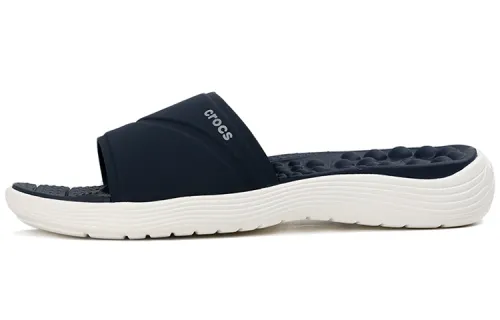 Crocs Reviva Lightweight Cozy Flat Casual Deep Blue Slippers Women's