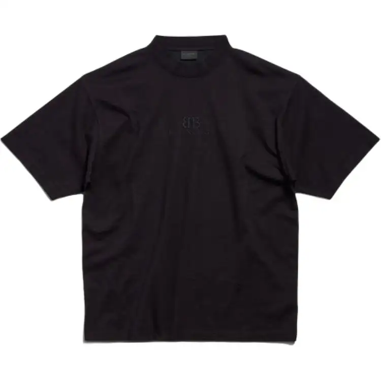 Balenciaga Bb Logo Embroidered Crewneck T Shirt