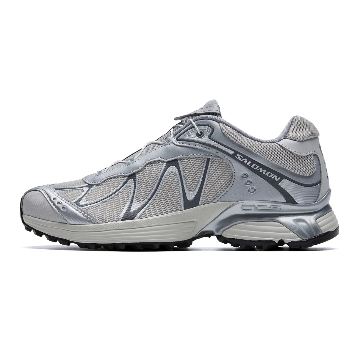 SALOMON XT-WHISPER Fabric Breathable Low-top Trail Running Shoes Unisex Gray Silver