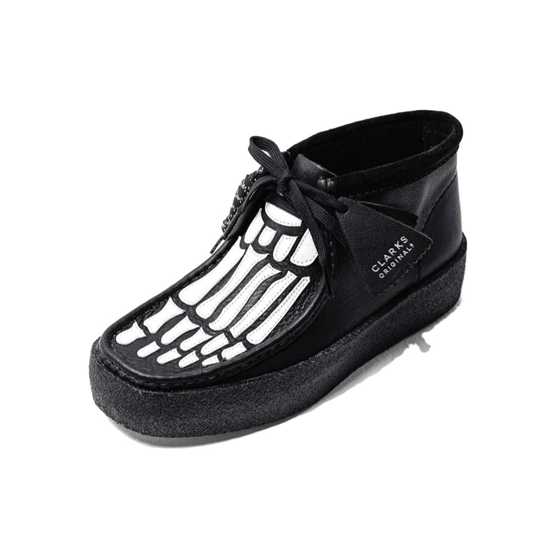 Vandy The Pink x Clarks WALLABEE Ankle Boots Women's Black White