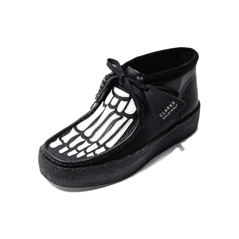 Vandy The Pink x Clarks WALLABEE Ankle Boots Women's Black White