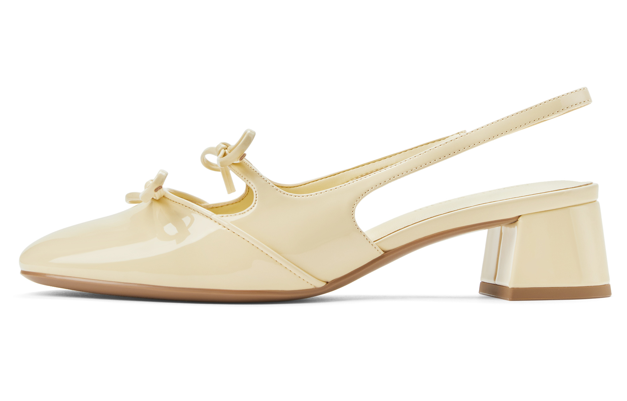 CHARLES&KEITH Charles & Keith Bowknot New Chinese Style Outerwear Breathable Shoes Pu One Strap Sandals 4.1cm Women's
