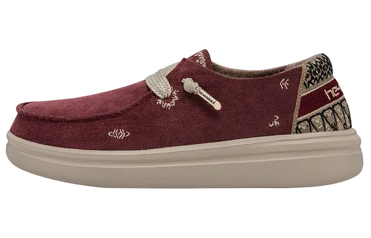 Heydude Canvas Shoes Women's Low Top Burgundy