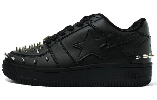 BAPE A BATHING APE Bape Sta Low Black Gold Studded