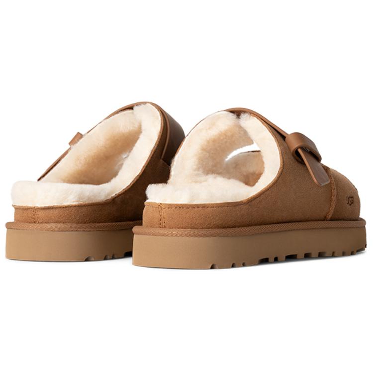 UGG Newborn Collection, Porte Chouxfleur, Minimalist Fashion, Fleece Lined Mules Slide Slippers Women's Chestnut