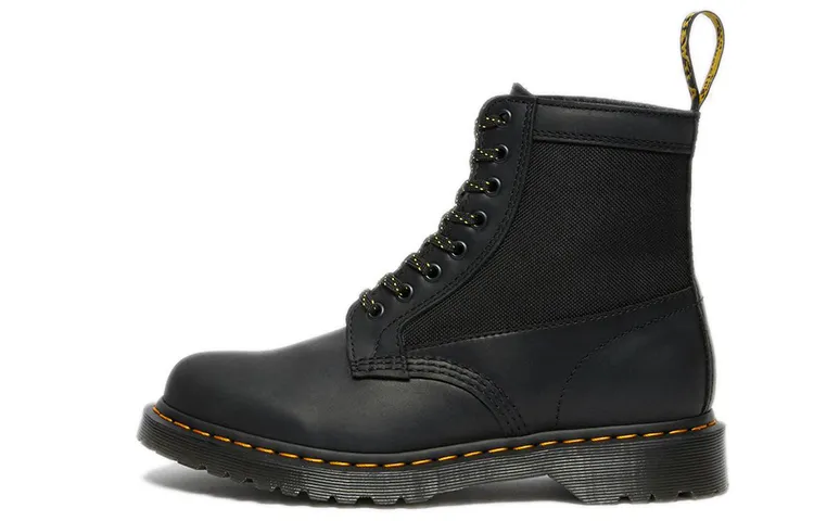 Dr. Martens 1460 Panel Leather Lace Boots Black/Yellow