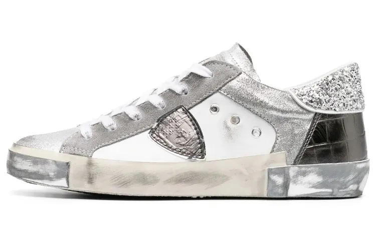 PHILIPPE MODEL Prs Thermal Abrasion Resistant Low top Skateboard Shoes Women's White Gray