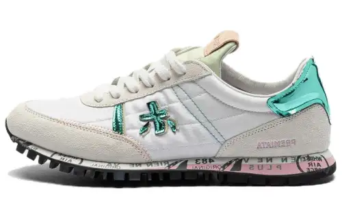 PREMIATA Leather Low top Casual Shoes Women's White Green
