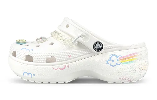 Crocs Classic Platform Clog Clogs Women's White Pink Blue