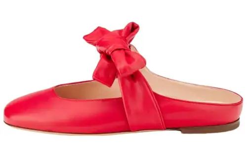 AGL Leather Closed Toe Slippers Women's Red