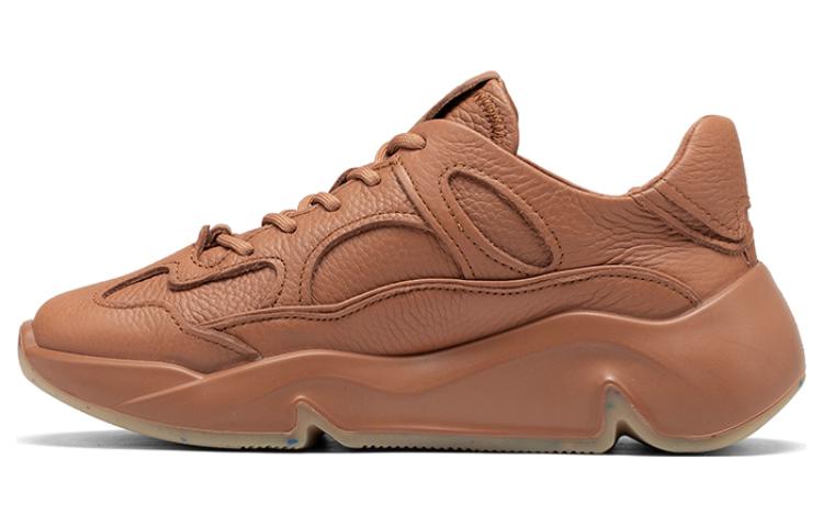 Ecco Tide Fun Top Grain Cow Leather Low top Chunky Sneakers Women's Pumpkin Brown