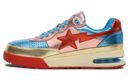 A BATHING APE ROAD STA 'Classic Reborn' Low top Stylish Skateboarding Shoes Women's Pink Blue Gold