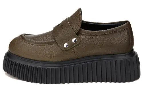 AGL Leather Women's Casual Shoes Women's Olive Green