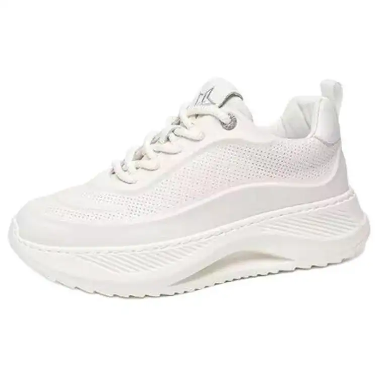 JANE HARLOW Leather Breathable Lightweight Height Increasing Low top Casual Shoes Men's White