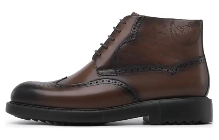 Chrisdien Deny Leather Ankle Boots 3.5cm Men's Dark Coffee