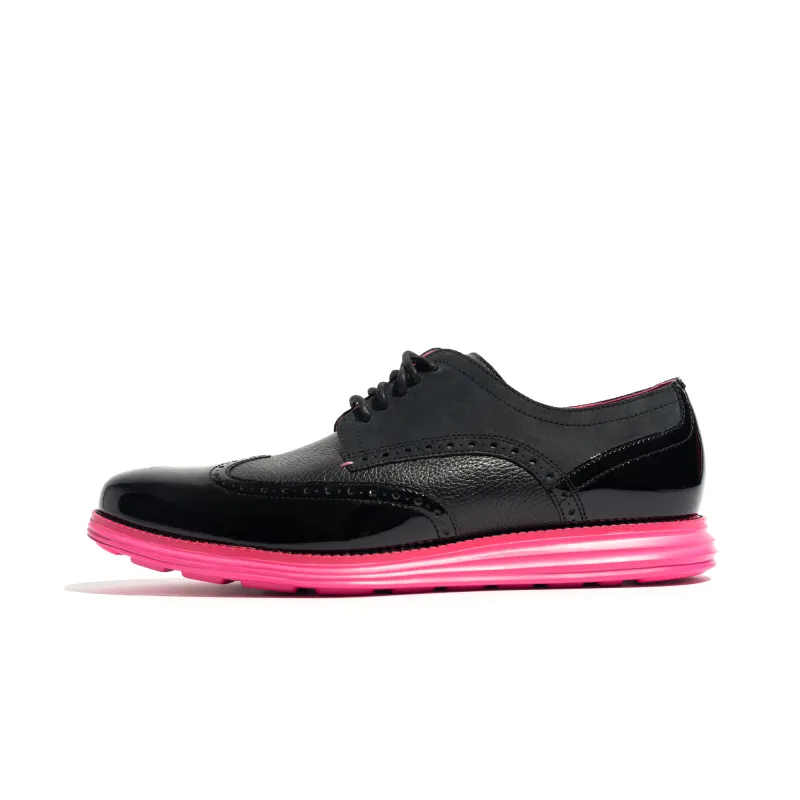 PHANTACI x COLE HAAN cow leather light and breathable retro brogue British style carved fashion travel casual leather shoes men's black pink