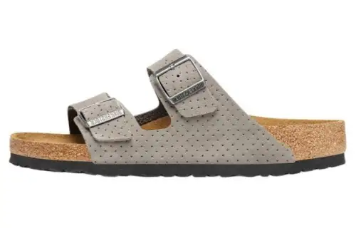 Birkenstock Arizona perforated suede slides Women's