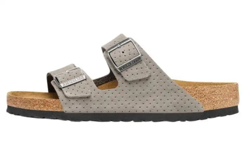Birkenstock Arizona perforated suede slides Women's