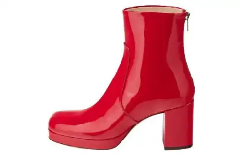 AGL Patent Leather Ankle Boots 8cm Women's Red