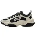 Li Ning Cushioning Abrasion Resistant Height Increasing Low top Casual Shoes Women's Black Beige