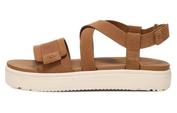 UGG Leather One Strap Sandals Women's Brown