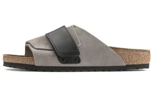 Birkenstock Kyoto Nubuck Suede Stone Coin Black