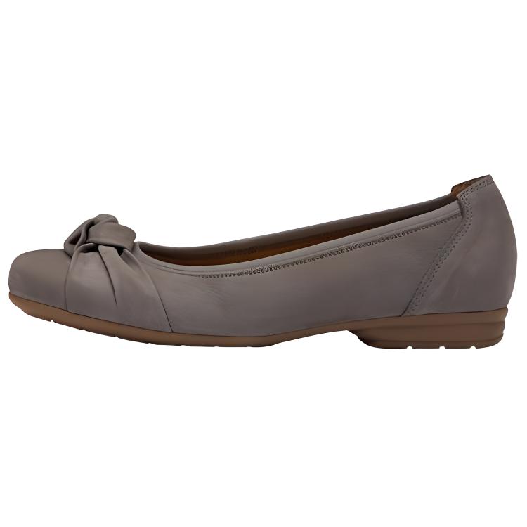 Gabor Cow Split Leather Casual Shoes 2cm Women's Light Gray