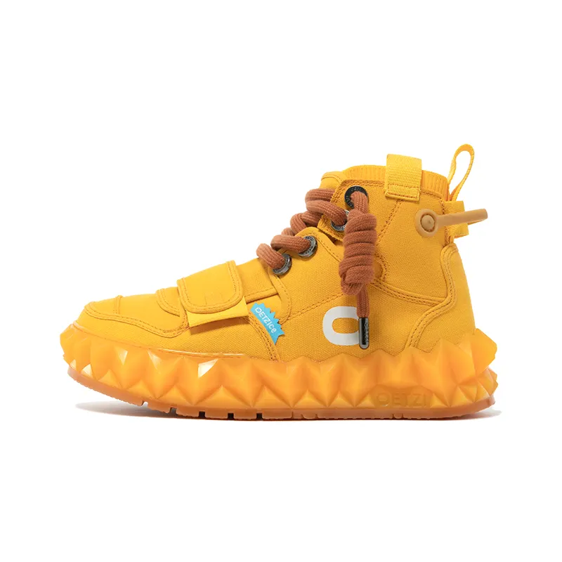 OETZI Fabric Stylish Skateboarding Shoes Unisex Yellow