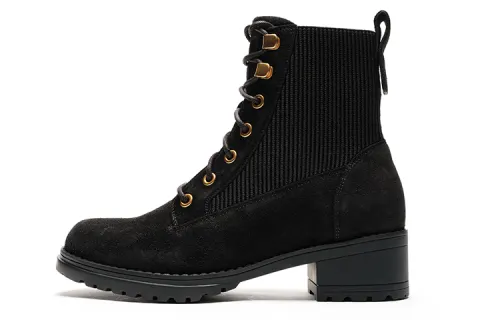 COLE HAAN Cow Split Leather Short Combat Boots Women's
