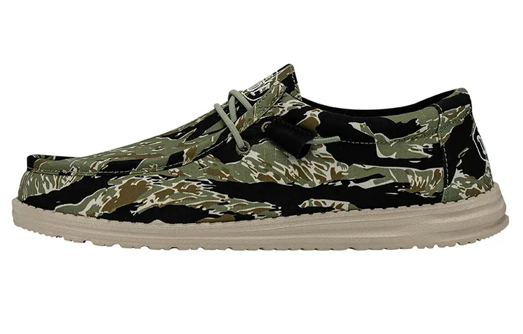 Heydude Casual Shoes Men's Low Top Tiger Print Camouflage