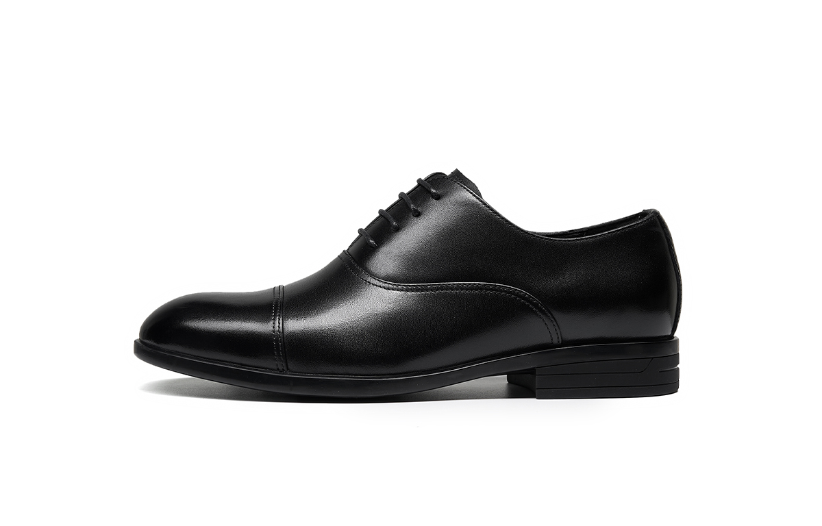 Heilan House HLA first layer cowhide business old money style groom's derby shoes formal leather shoes men's black
