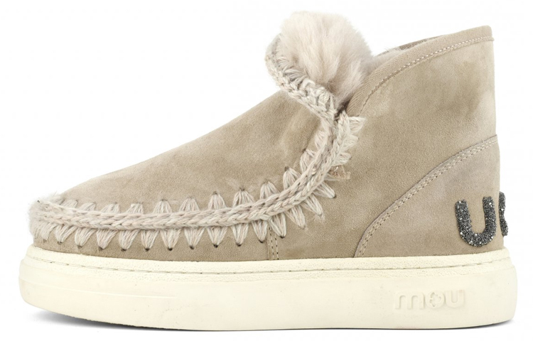 MOU Eskimo Sheepskin Ankle Length Ankle Boots Women's Camel