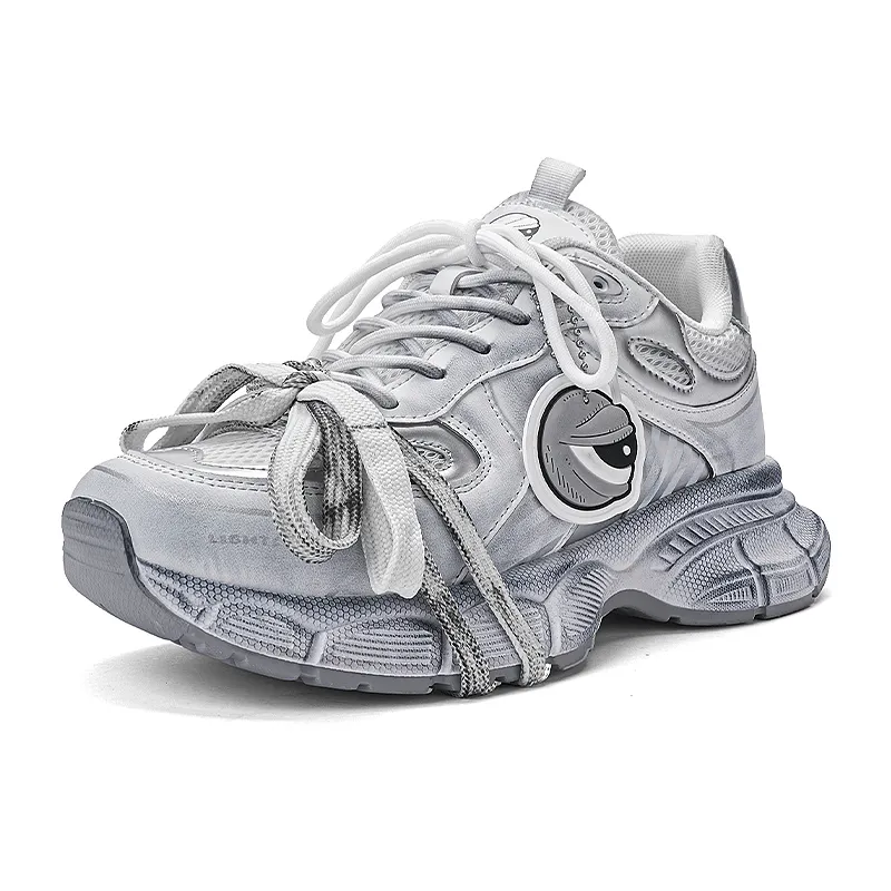 Pepe the frog co-branded dirty retro classic design print comfortable casual fashion campus couple shoes trend versatile simple contrasting color temperament breathable sports thick sole increased non-slip wear-resistant low-top dad shoes same style for men and women
