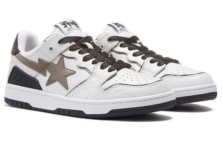 Женские кеды A BATHING APE SK8 STA (бело-черный) — Белый / чёрный — фото 3