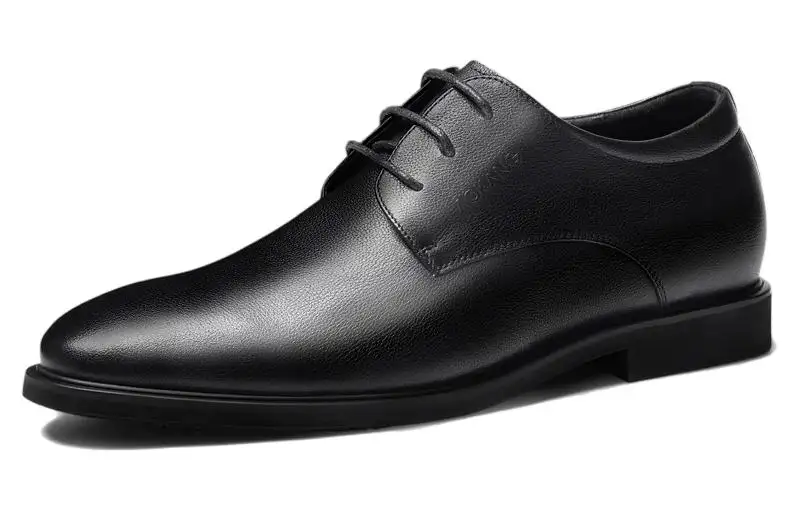 AOKANG inner height increasing men's shoes cow leather summer invisible height increasing 6cm comfortable high heels genuine leather men's casual business formal leather shoes men's black