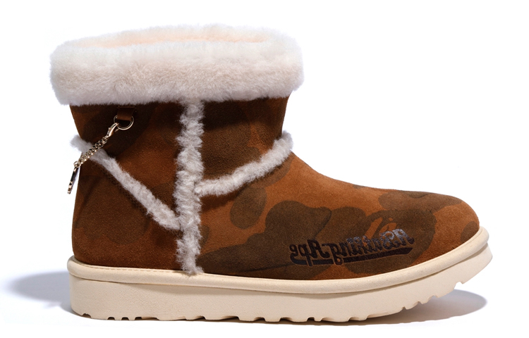 Угги UGG X Bape classic mini (коричневые) — фото 2