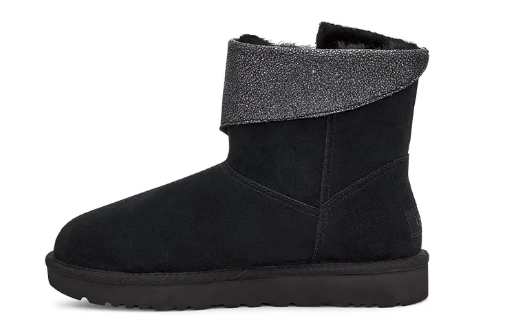 UGG Classic Caviar Mini Fleece Lined Black Women's