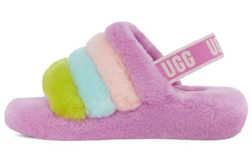 UGG FLUFF YEAH Shearling Soft And Comfortable Stylish Sandal Women's Pink