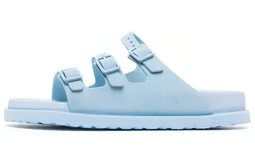 Birkenstock Suede Slide Slippers Women's Sky Blue