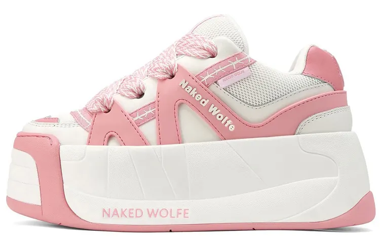 Naked Wolfe Slider Platform Low top Stylish Skateboarding Shoes Women's Pink White