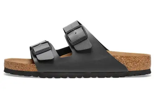 Birkenstock Synthetic Leather Slide Slippers Unisex Gradient Black Narrow