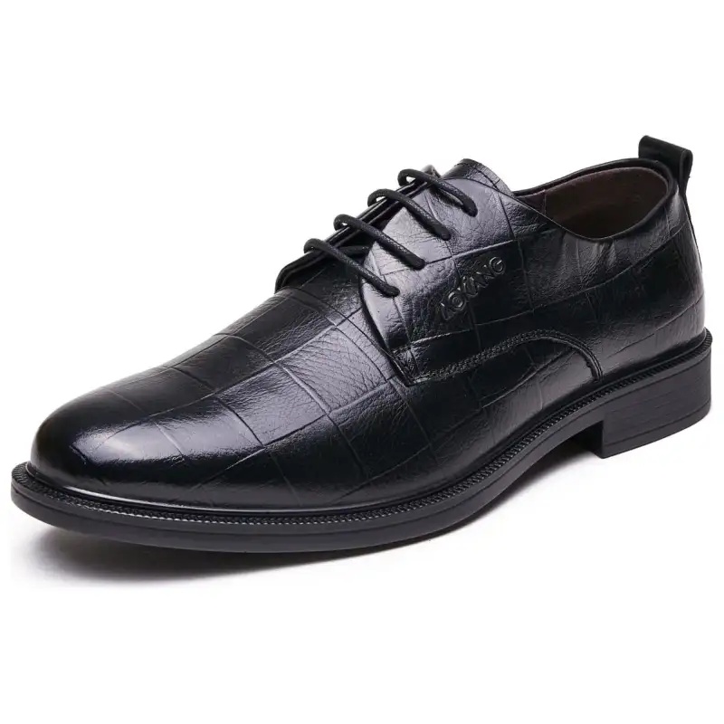 AOKANG cow leather fashion trend formal leather shoes men's black