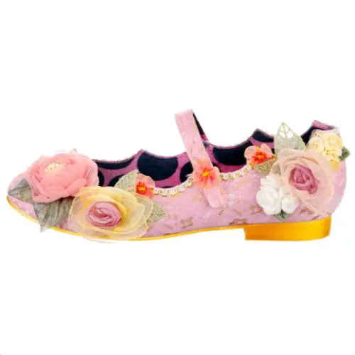 IRREGULAR CHOICE Pu Flat Mary Jane Shoes Women's Pink