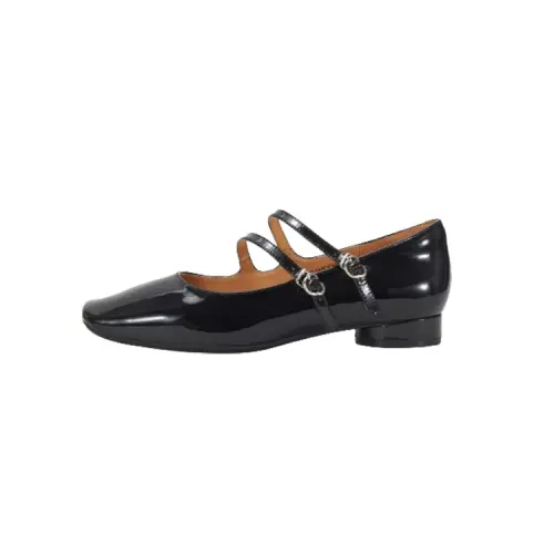 Teenie Weenie Cow Leather Flat Mary Jane Shoes Women's