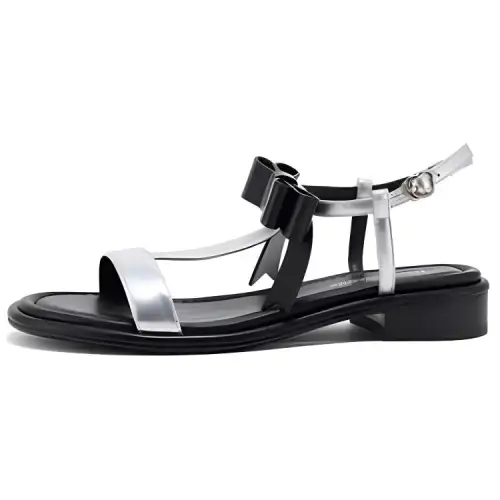 Teenie Weenie Leather One Strap Sandals Women's Silver