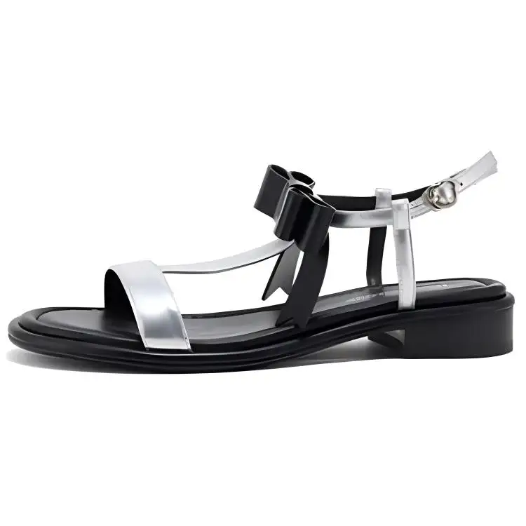 Teenie Weenie Leather One Strap Sandals Women's Silver
