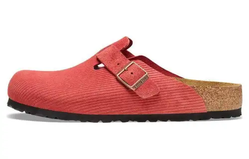 Boston Birkenstock Suede Embossed Corduroy Narrow 'Sienna Red'