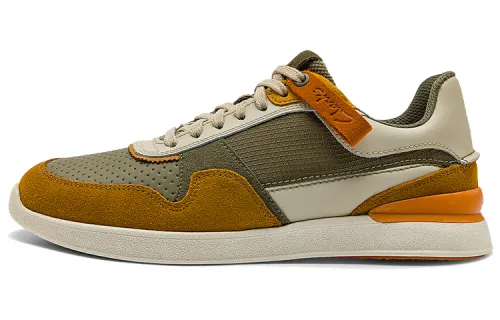 Clarks Joyful Music Leather Cushioning Low top Sports Casual Shoes Men's Olive Green