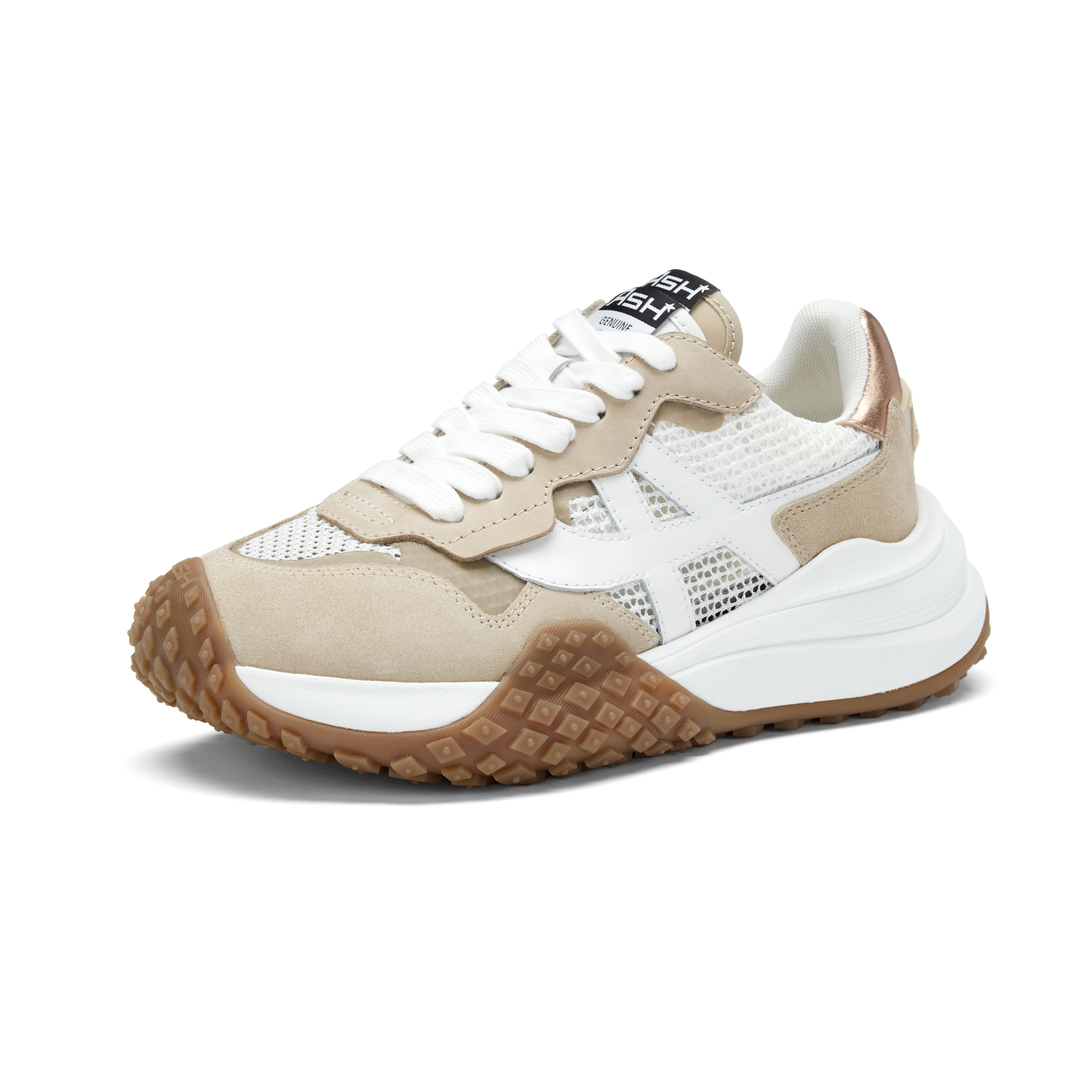 ASH Textile, Cow Leather Low top Chunky Sneakers Women's