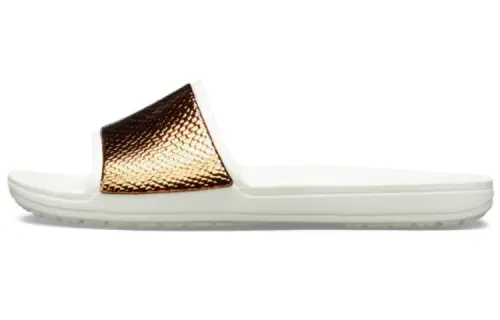 Crocs Sloane Slide Slippers Women's White/Gold